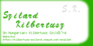 szilard kilbertusz business card